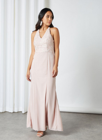 Avia Lace Overlay Dress Blush