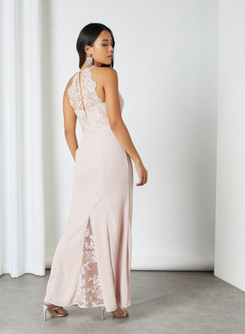 Avia Lace Overlay Dress Blush