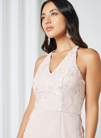 Avia Lace Overlay Dress Blush
