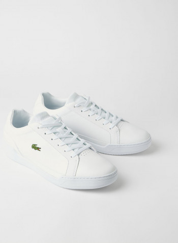 Challenge Textured Leather Sneakers White