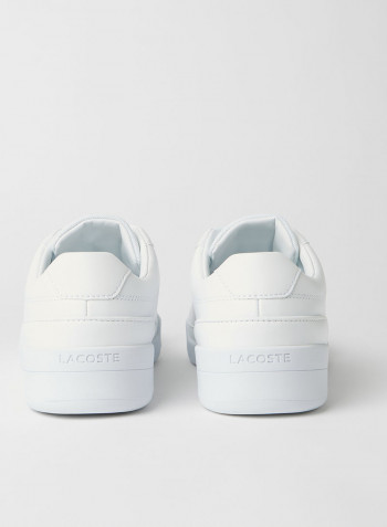 Challenge Textured Leather Sneakers White