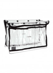 Clear With Black Trim Caddy White/Black 8x11x5inch