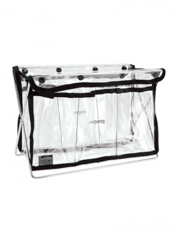 Clear With Black Trim Caddy White/Black 8x11x5inch