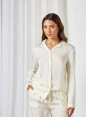 Jane Scalloped Trim Pyjama Shirt لون كريمي تقييمات Jane Scalloped Trim Pyjama Shirt لون كريمي