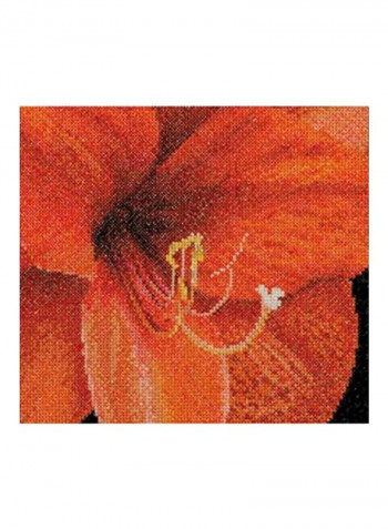 Amaryllis Counted Cross Stitch Kit Orange/Black/Yellow