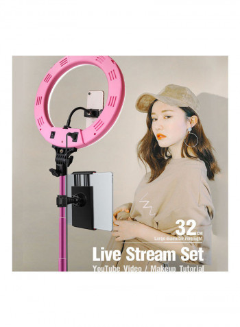 Professional LED Ring Light for Photography Pink/Black