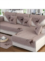 Elk Printed Sofa Slipcover Brown