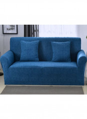Modern Style Solid Pattren Sofa Slipcover Blue 185 - 230centimeter