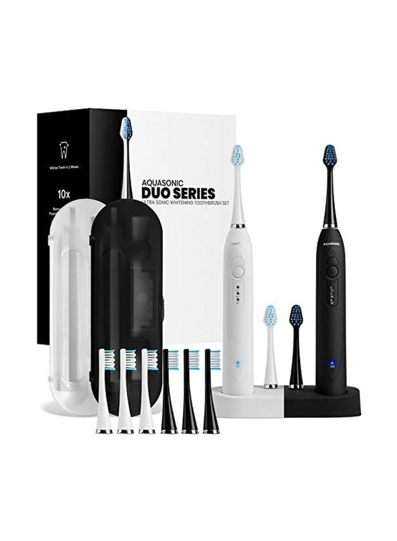 DUO Ultrasonic Whitening Toothbrush Set Black/White