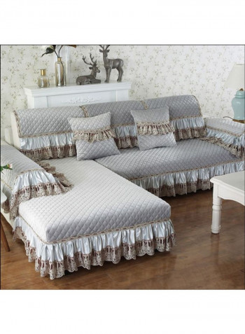 European Style Decorative Sofa Slipcover Grey/Brown