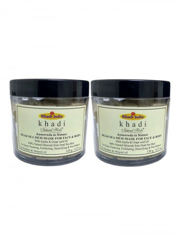 2-Piece Natural Herbs Dead Sea Mud Mask For Face And Body 2x120g
