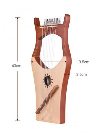 10-String Wooden Lyre Harp Nylon Backboard String Instrument