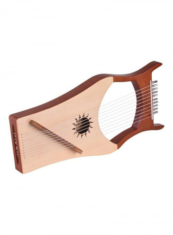 10-String Wooden Lyre Harp Nylon Musical Instrument