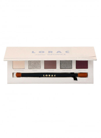 5-Colour Shades Elegance Eye Shadow Palette With Brush Multicolour