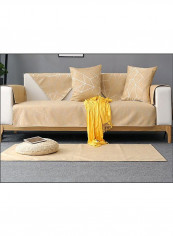 Geometry Printed Simple Style Sofa Slipcover Gold 90 x 240centimeter