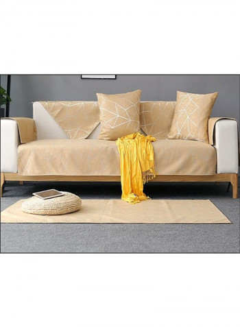 Geometry Printed Simple Style Sofa Slipcover Gold 90 x 240centimeter
