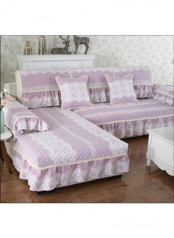 Jacquard High Grade Universal Sofa Slipcover Purple/White