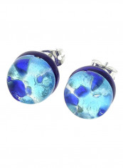 Murano Glass Venetian Reflections Round Stud Earrings