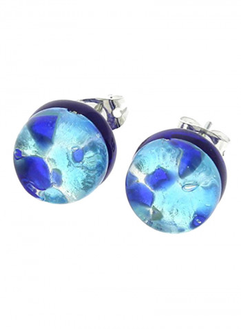 Murano Glass Venetian Reflections Round Stud Earrings