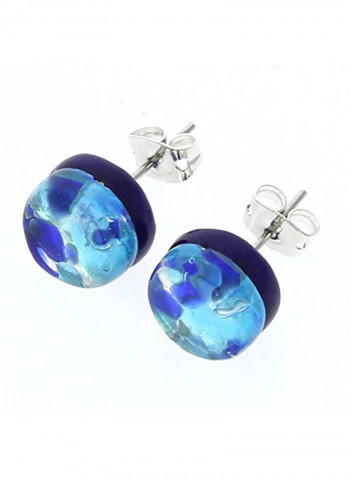 Murano Glass Venetian Reflections Round Stud Earrings