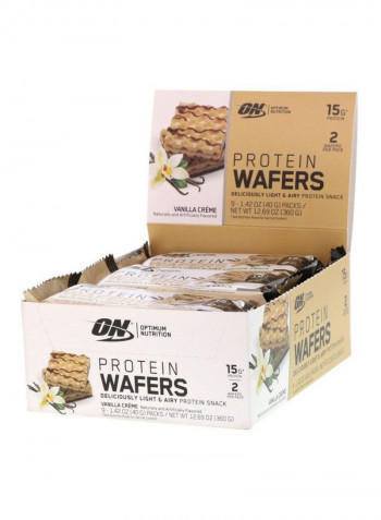 Pack Of 9 Protein Wafers - Vanilla Crème - 360 Gram