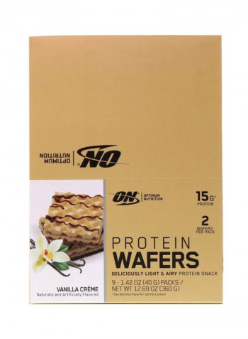 Pack Of 9 Protein Wafers - Vanilla Crème - 360 Gram