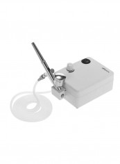 7-Piece Multi-Purpose Dual Action Airbrush Set White/Silver 23.5x8.2x17centimeter