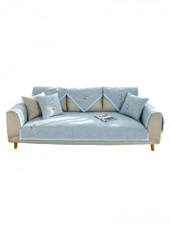 Plant Pattern Dust Proof Sofa Slipcover Blue