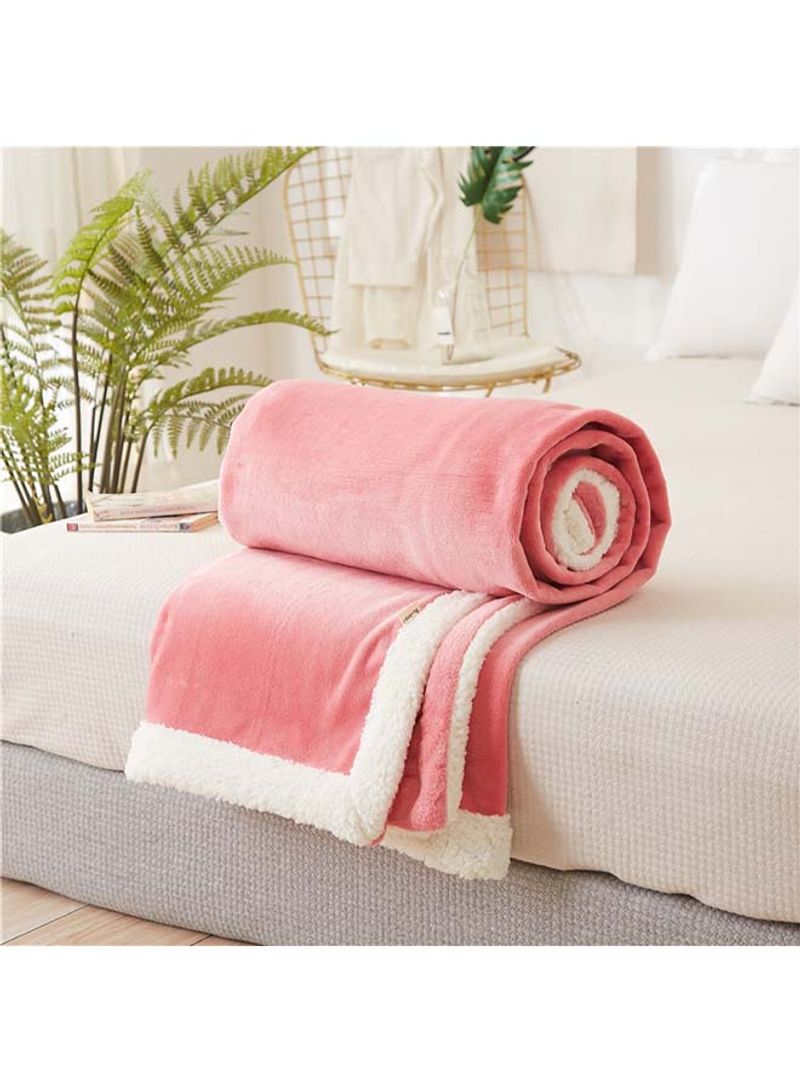 Modern Solid Color Thick Blanket Cotton Pink 200x230centimeter