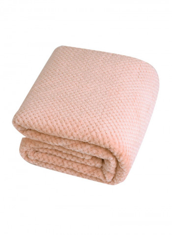 Solid Colour Soft Blanket Cotton Pink 180x200centimeter