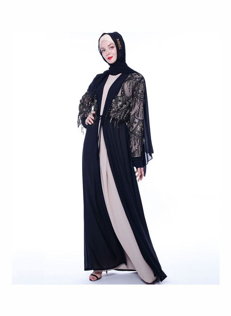 Arab Robe Gown Dress Turkish Black