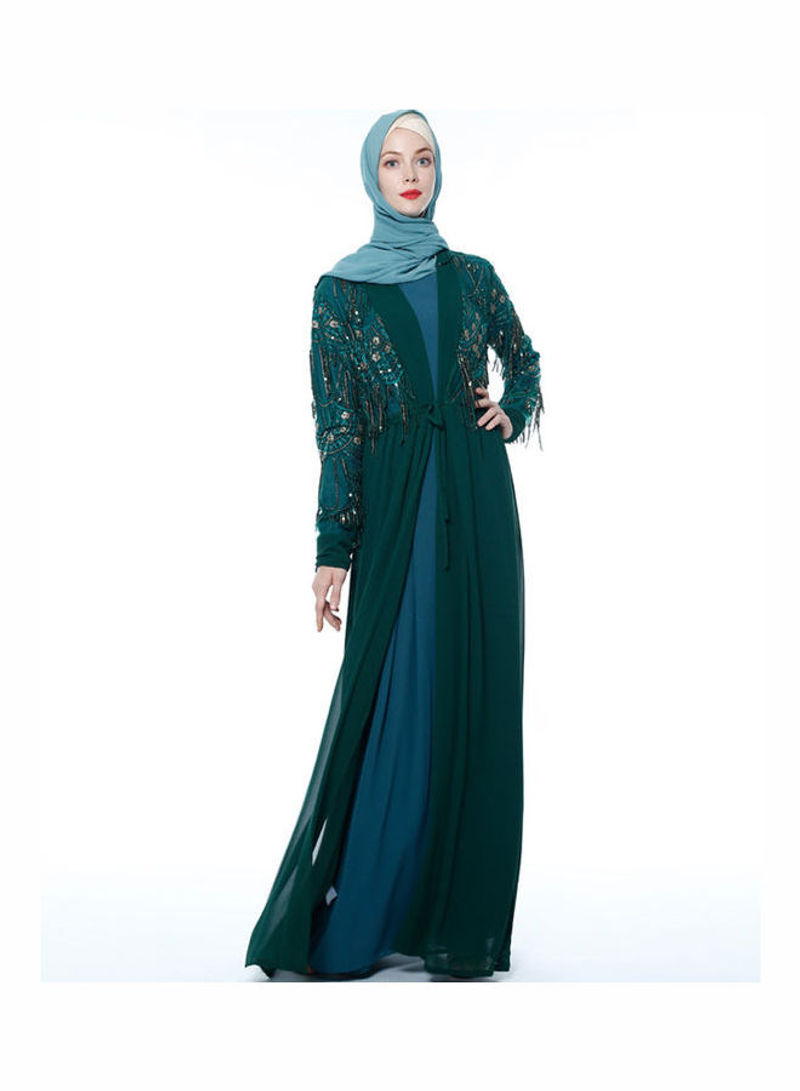 Arab Robe Gown Dress Turkish Dark Green
