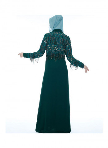 Arab Robe Gown Dress Turkish Dark Green