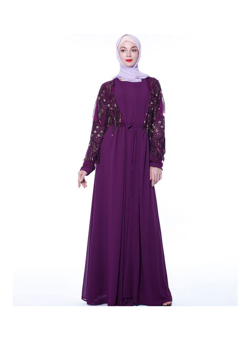 Arab Robe Gown Dress Turkish Purple