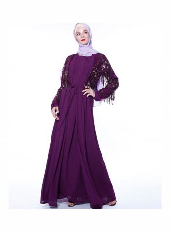Arab Robe Gown Dress Turkish Purple