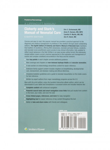 Cloherty And Stark's Manual Of Neonatal Care Paperback 8