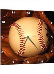 Baseball Printed Analog Wall Clock Multicolour 13x13x0.1inch