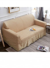 Rustic Pattern Soft Sofa Slipcover Beige 120-170centimeter