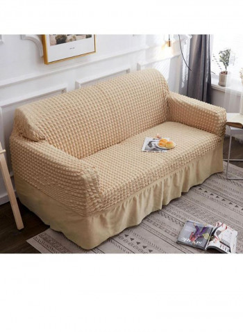 Rustic Pattern Soft Sofa Slipcover Beige 120-170centimeter