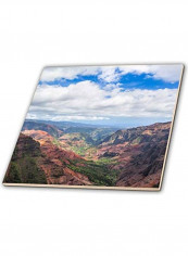 Waimea Canyon On The Hawaiian Island Tile Multicolour 12x12x0.25inch