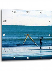 A Surfer At The Ohope Beach Printed Wall Clock Multicolour 10x10x0.1inch