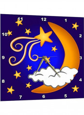Celestial Printed Analog Wall Clock Multicolour 13x13x0.1inch
