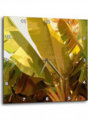 Large Tropical Banana Leaves In Abstract Wall Clock Multicolour 13 X 13inch