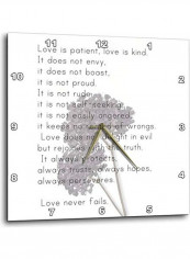 Love Is Patient Printed Analog Wall Clock Multicolour 10x10x0.1inch