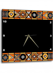 Traditional African Pattern Ethnic Wall Clock Multicolour 13x13inch