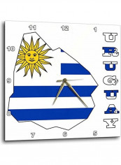 Uruguay Flag Printed Wall Clock Multicolour 13x13inch