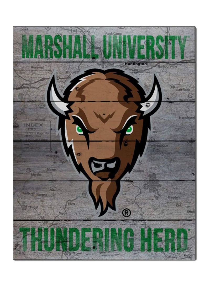 Marshall Thundering Herd Road To Victory Collage Pallet Pride Plaque Multicolour 16 x 20inch