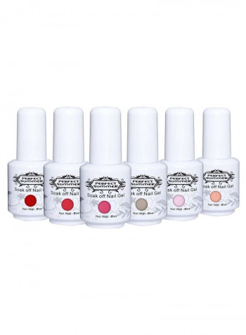 Pack Of 6 Soak-Off Nail Gel Polish متعدد الألوان