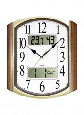 Rectangle Shape Wall Clock Gold/White/Black 30 x 35.5centimeter