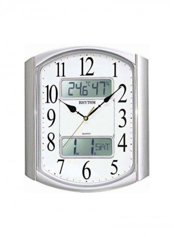 Rectangle Shape Wall Clock Silver/White/Black 30 x 35.5centimeter